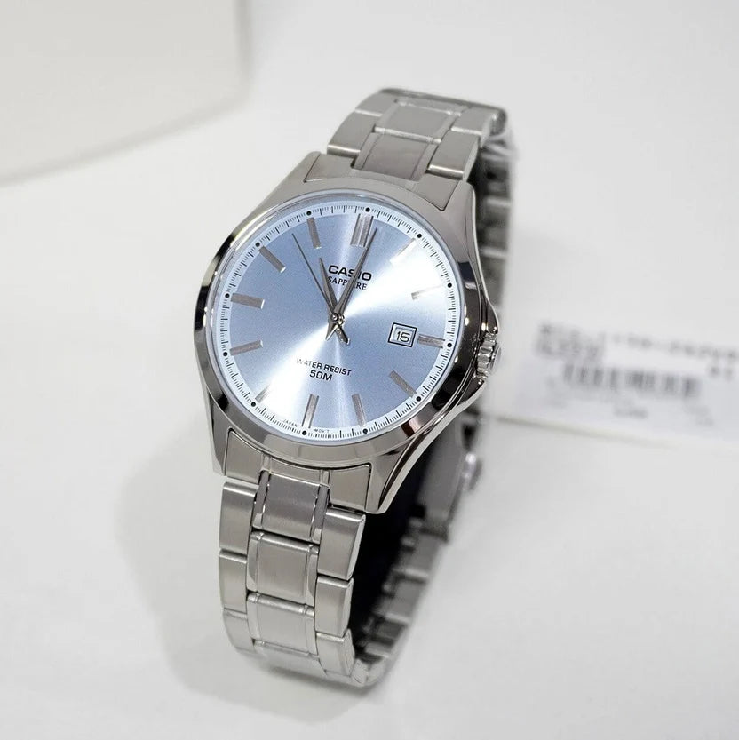 Reloj Casio MTS-115D-2A2VDF Acero Cristal Zafiro Fecha 50M