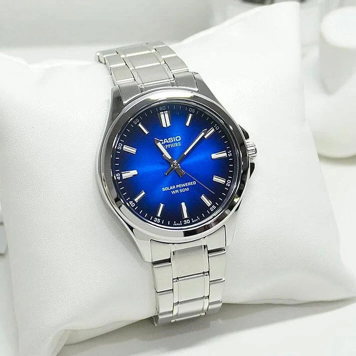 Reloj Casio MTS-RS100D-2AVDF Solar Acero Cristal Zafiro 50M