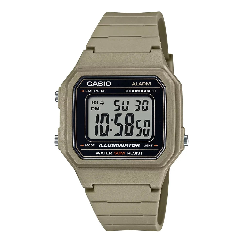 Reloj Casio W-217H-5AVDF Beige Verde Digital 50M