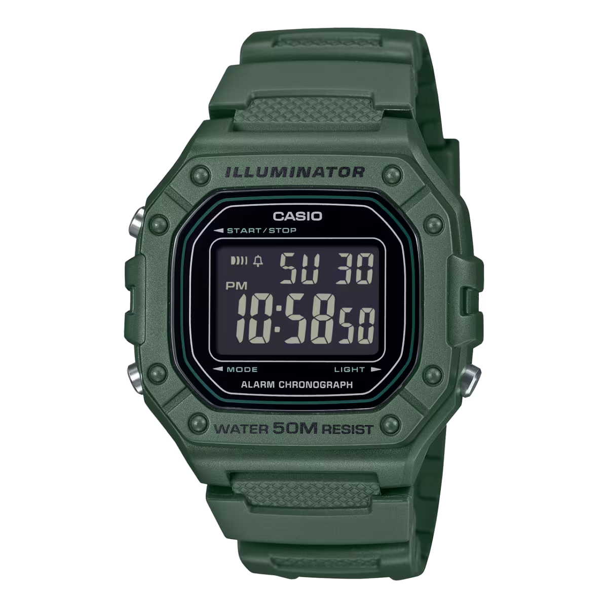 Reloj Casio W-218H-3BV Verde Militar Digital 50M