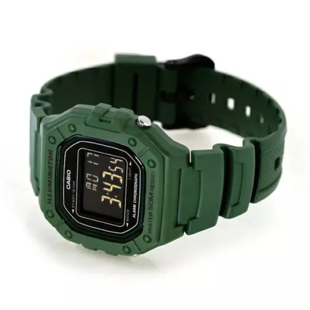 Reloj Casio W-218H-3BV Verde Militar Digital 50M