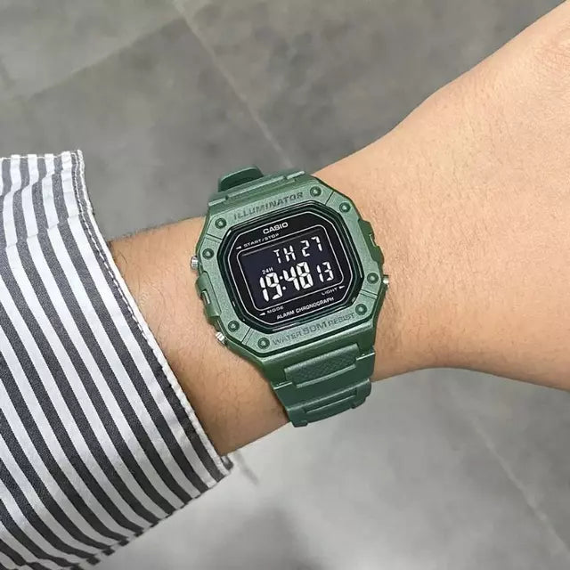 Reloj Casio W-218H-3BV Verde Militar Digital 50M
