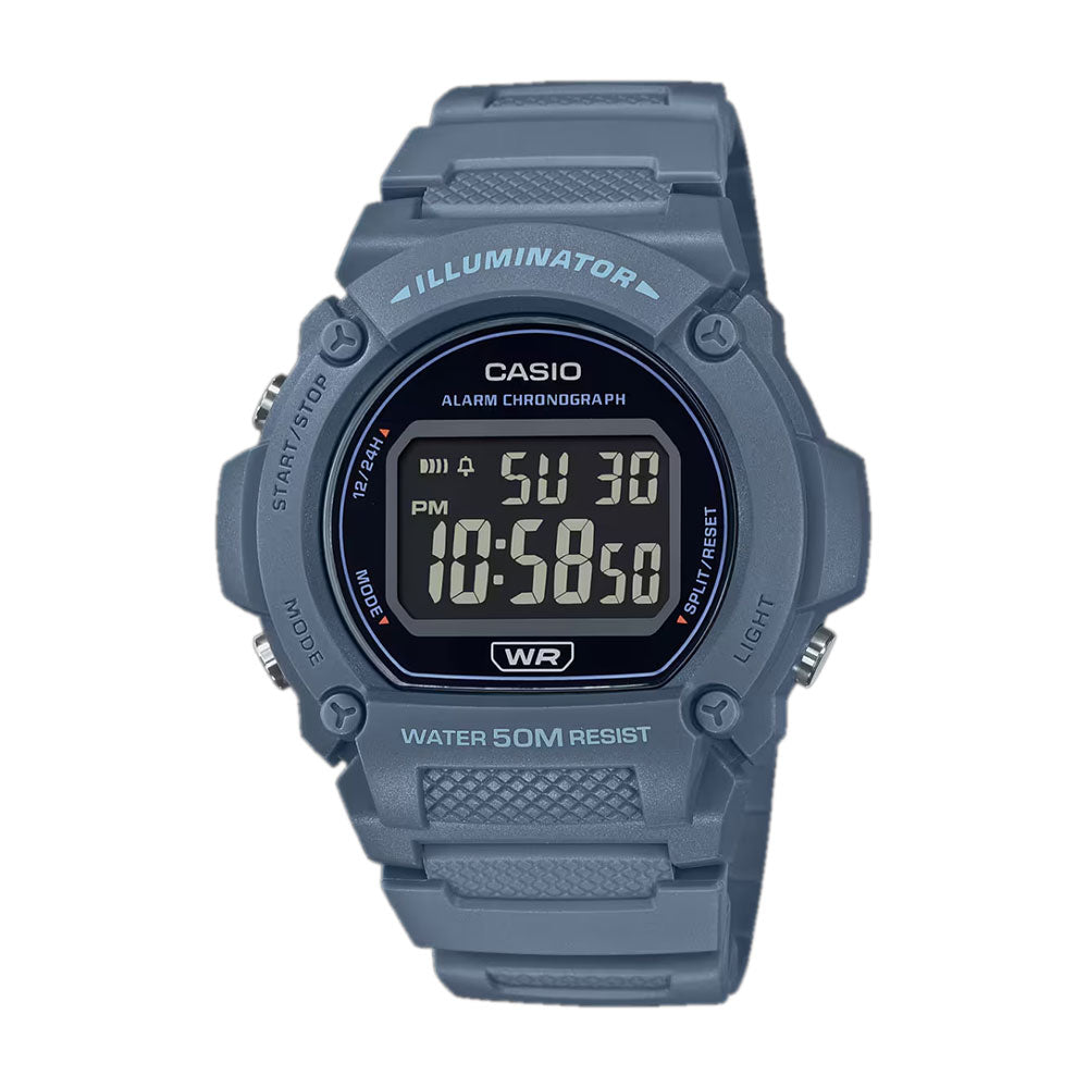 Reloj Casio W-219HC-2BV Digital Azul Resina Deportivo 50M