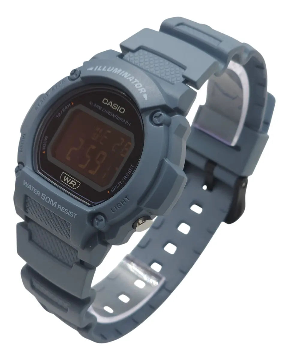 Reloj Casio W-219HC-2BV Digital Azul Resina Deportivo 50M
