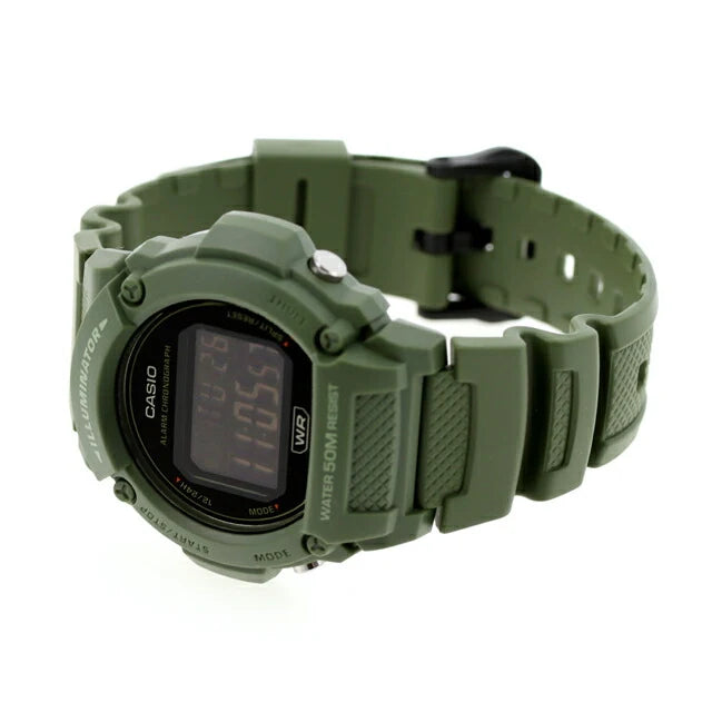 Reloj Casio W-219HC-3BVDF Verde Digital 50M Batería 7 Años
