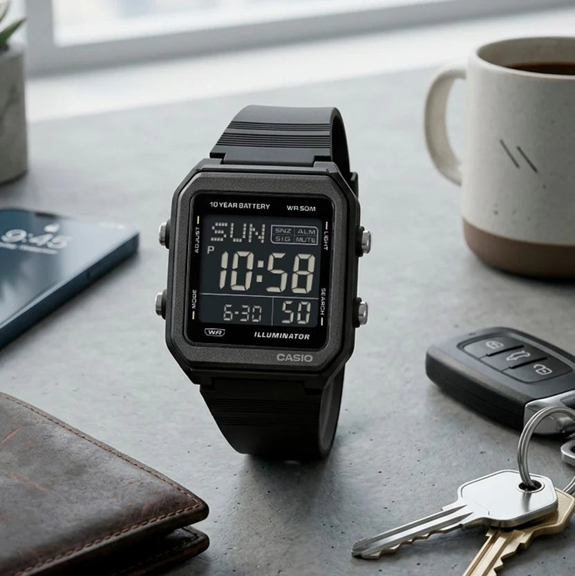 Reloj Casio W-221H-1BVDF Negro Resina 50M