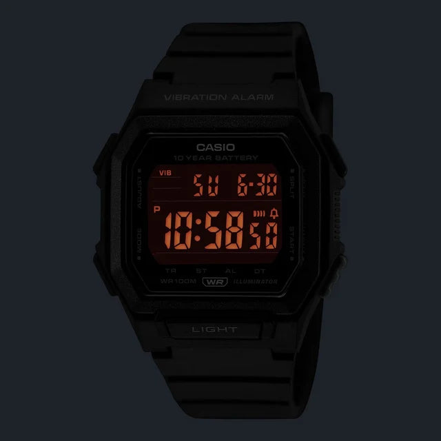 Reloj Casio W-738H-1BVDF Negro Digital Vibración 100M Batería 10 Años