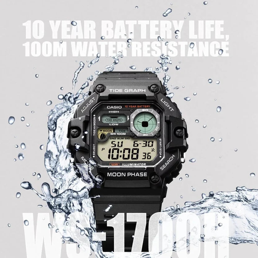 Reloj Casio WS-1700H-1AVDF Negro Digital Mareas 100M