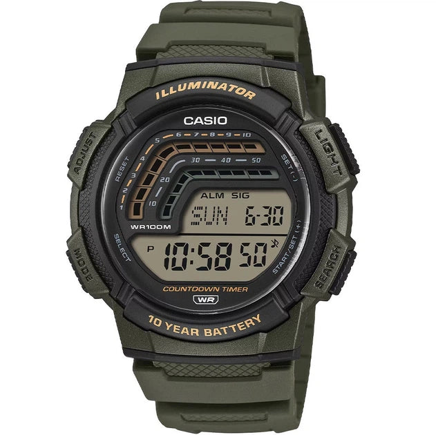 Reloj Casio WS-1800H-3AV Verde Digital Deportivo Resina 100M