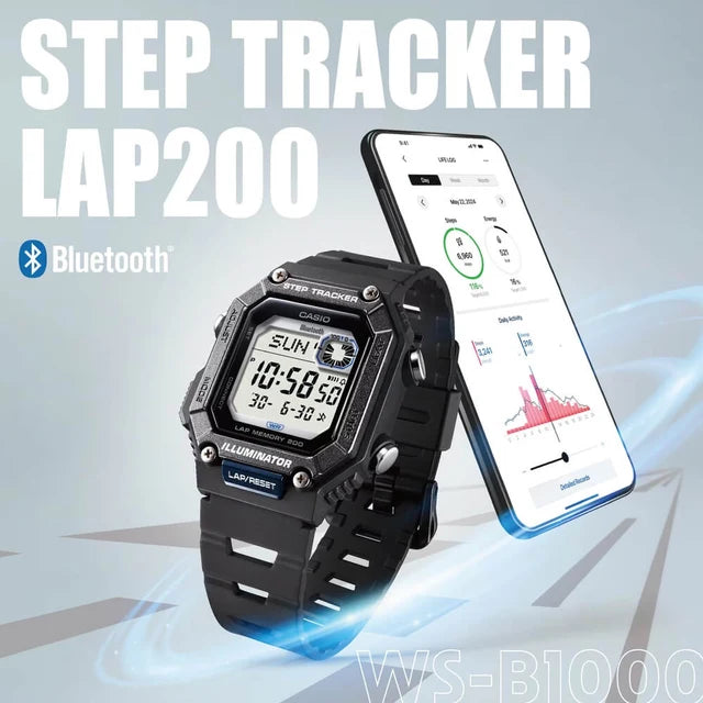 Reloj Casio WS-B1000-1AVDF Bluetooth Contador de Pasos 100M